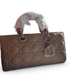 Elegant Quilted Top Handle Shoulder Bag - Beige