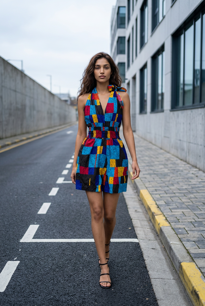 Playsuit with kimono